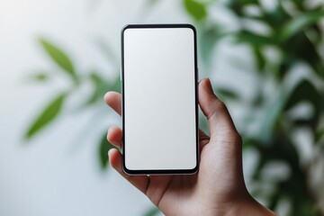Hand Holding Smartphone Mockup Isolated created with Generative AI
