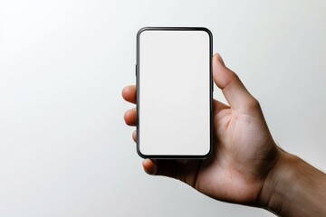 Hand Holding Smartphone Mockup Isolated created with Generative AI