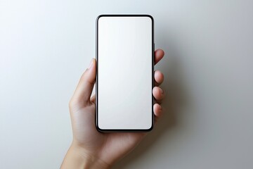Hand Holding Smartphone Mockup Isolated created with Generative AI