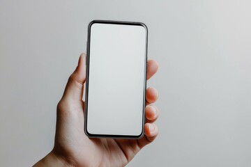 Hand Holding Smartphone Mockup Isolated created with Generative AI