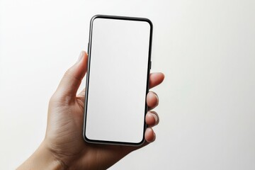 Hand Holding Smartphone Mockup Isolated created with Generative AI