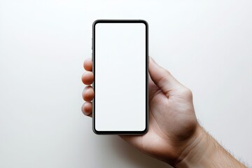 Hand Holding Smartphone Mockup Isolated created with Generative AI