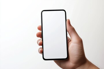 Hand Holding Smartphone Mockup Isolated created with Generative AI