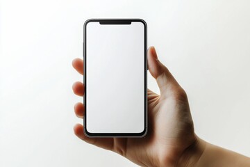 Hand Holding Smartphone Mockup Isolated created with Generative AI