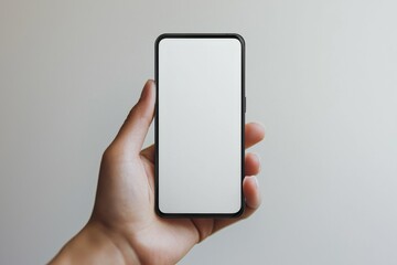 Hand Holding Smartphone Mockup Isolated created with Generative AI