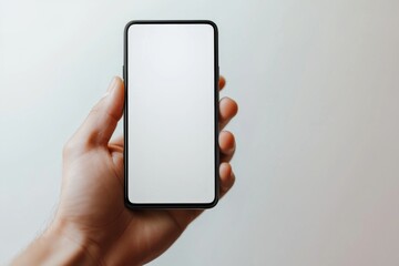 Hand Holding Smartphone Mockup Isolated created with Generative AI