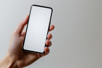 Hand Holding Smartphone Mockup Isolated created with Generative AI