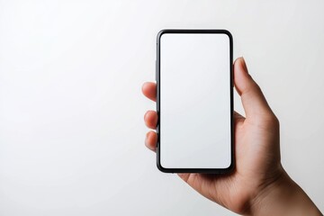 Hand Holding Smartphone Mockup Isolated created with Generative AI