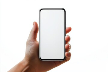 Hand Holding Smartphone Mockup Isolated created with Generative AI