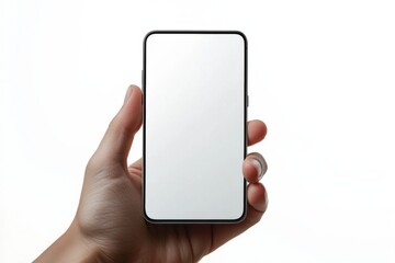 Hand Holding Smartphone Mockup Isolated created with Generative AI