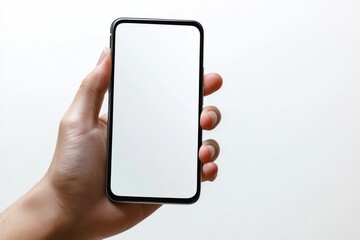 Hand Holding Smartphone Mockup Isolated created with Generative AI
