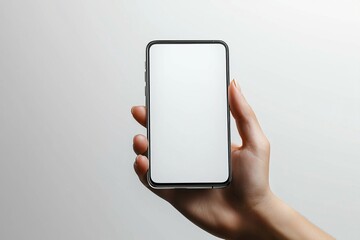 Hand Holding Smartphone Mockup Isolated created with Generative AI