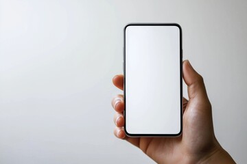 Hand Holding Smartphone Mockup Isolated created with Generative AI