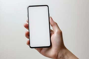 Hand Holding Smartphone Mockup Isolated created with Generative AI