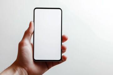 Hand Holding Smartphone Mockup Isolated created with Generative AI