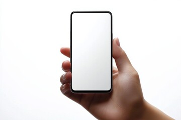 Hand Holding Smartphone Mockup Isolated created with Generative AI