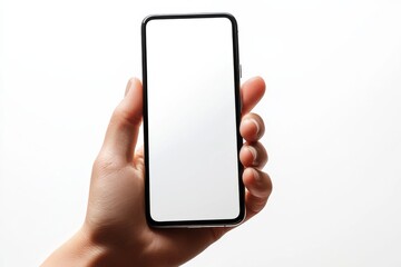 Hand Holding Smartphone Mockup Isolated created with Generative AI