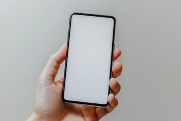 Hand Holding Smartphone Mockup Isolated created with Generative AI