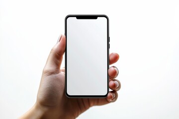 Hand Holding Smartphone Mockup Isolated created with Generative AI