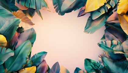 Canvas Print - Tropical Leaves Frame.