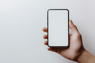 Hand Holding Smartphone Mockup Isolated created with Generative AI