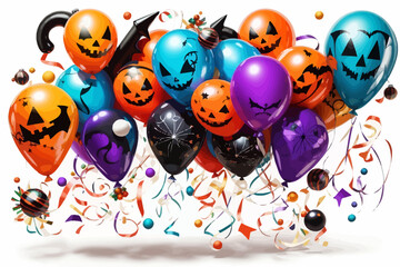 Wall Mural - halloween ballons clipart style