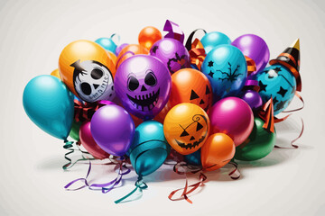 Wall Mural - halloween ballons clipart style