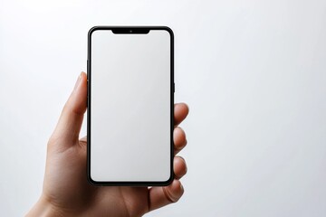 Hand Holding Smartphone Mockup Isolated created with Generative AI