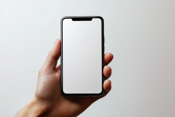 Hand Holding Smartphone Mockup Isolated created with Generative AI