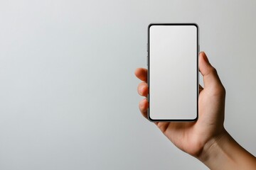Hand Holding Smartphone Mockup Isolated created with Generative AI