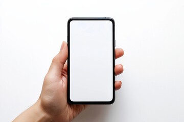 Hand Holding Smartphone Mockup Isolated created with Generative AI