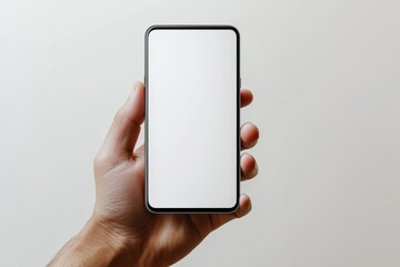 Hand Holding Smartphone Mockup Isolated created with Generative AI