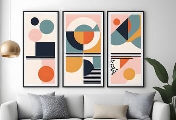 Poster minimal design abstract background and cover style modern shape color
