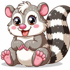 Cute Possum Vector Cartoon illustration