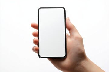 Hand Holding Smartphone Mockup Isolated created with Generative AI