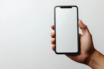 Hand Holding Smartphone Mockup Isolated created with Generative AI