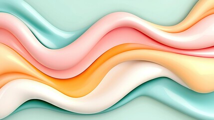 Canvas Print -   A wave with pastel shades on a blue-green background