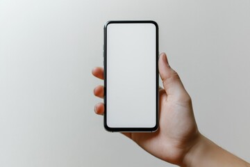 Hand Holding Smartphone Mockup Isolated created with Generative AI