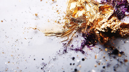 Wall Mural -   A photo of a dish with gold and purple toppings