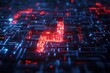 © Thi - digital maze set within a virtual world, featuring glowing neon walls and vibrant data streams that guide the user through a challenging cyberspace puzzle.