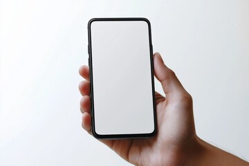 Hand Holding Smartphone Mockup Isolated created with Generative AI