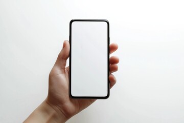Hand Holding Smartphone Mockup Isolated created with Generative AI