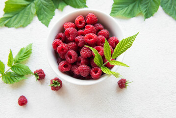 Wall Mural - Fresh organic ripe raspberry