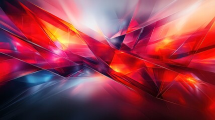 Wall Mural - Abstract vibrant geometric design with red and blue hues.