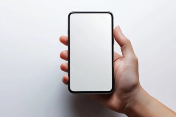 Hand Holding Smartphone Mockup Isolated created with Generative AI