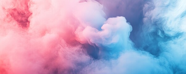 Canvas Print - Colorful clouds of pink and blue smoke