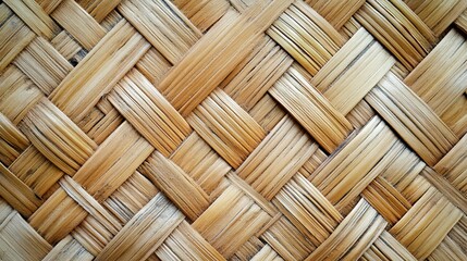 Wall Mural - Bamboo weave patterns and textures on the surface, ideal for use as a background image or in various presentations, including education, business, telecommunications, engineering, design, architecture