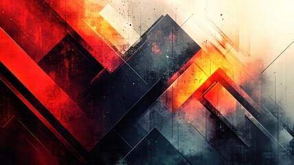 Wall Mural - Abstract geometric design featuring bold colors and dynamic shapes.