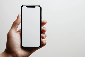 Hand Holding Smartphone Mockup Isolated created with Generative AI
