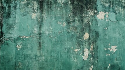 A retro green cement wall serving as a textured backdrop, evoking a vintage and rustic feel.